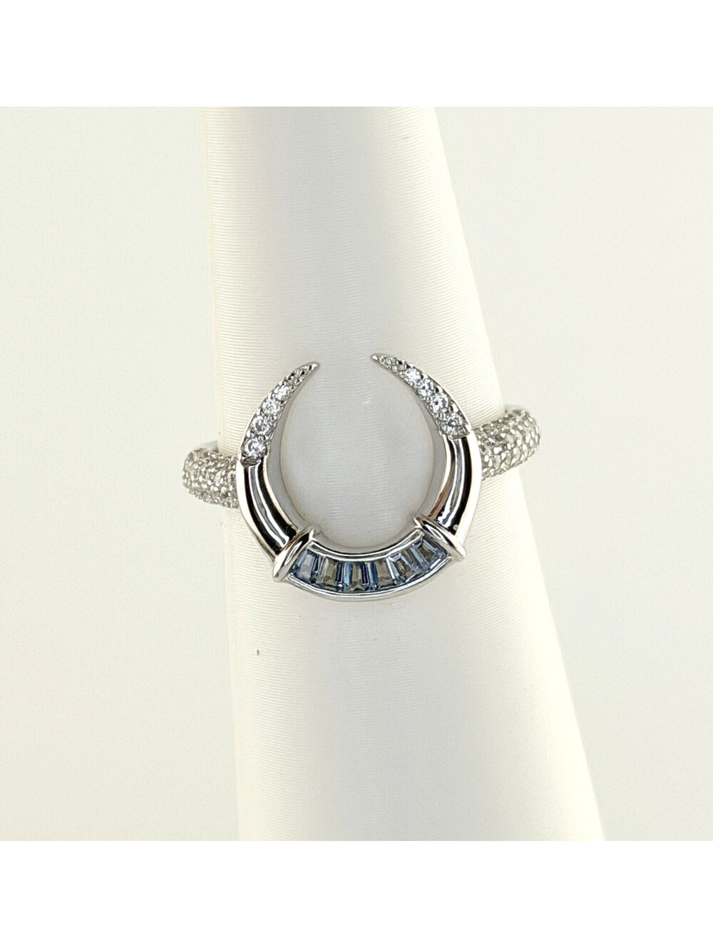 Bomb Party Sterling Club Sz 7 RARE UNICORN Blue Zircon Spinel on .925 Silver